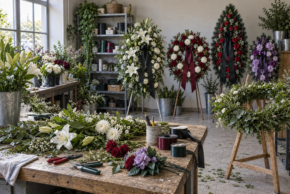 Wreaths and tributes